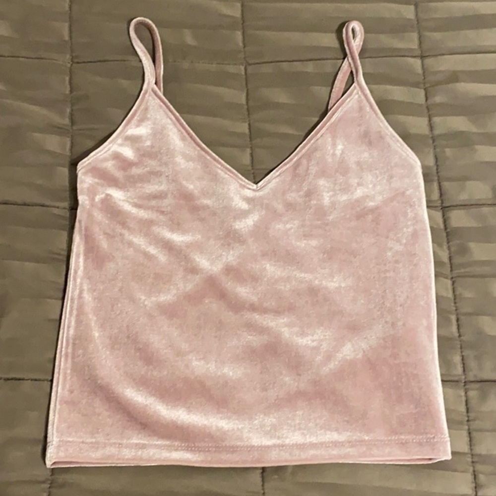 Velvet cropped tank top